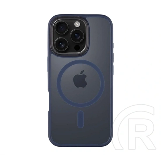 Tactical iPhone 16 Pro magforce hyperstealth szilikon telefonvédő (ütésállóság, átlátszó matt hátlap, magsafe) sötétkék