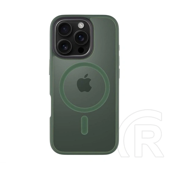 Tactical iPhone 16 Pro magforce hyperstealth szilikon telefonvédő (ütésállóság, átlátszó matt hátlap, magsafe) sötétzöld