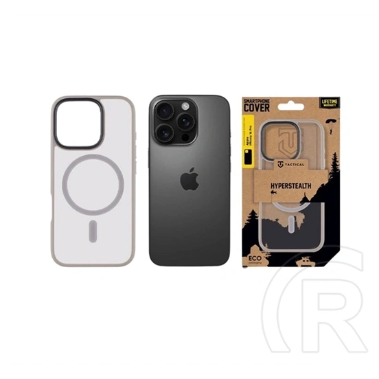 Tactical iPhone 16 Pro magforce hyperstealth szilikon védő (ütésálló, átlátszó matt hátlap, magsafe) világosszürke