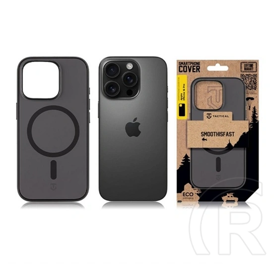Tactical iPhone 16 Pro magforce smoothisfast szilikon védő (ütésálló, mikrofiber plüss belső, matt, magsafe) fekete