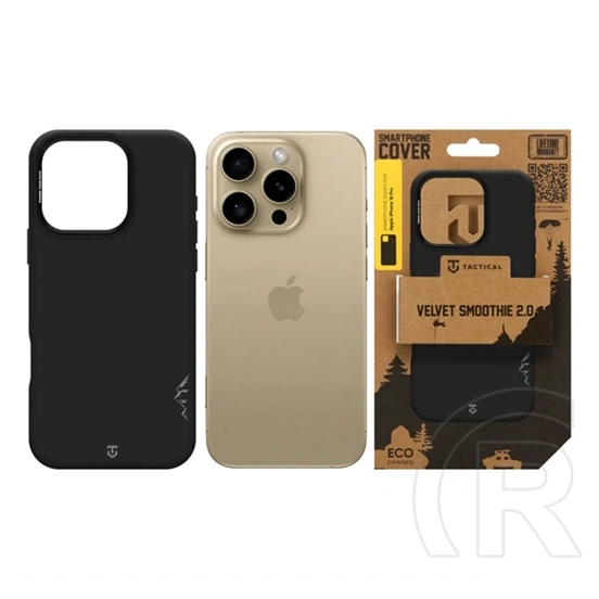 Tactical iPhone 16 Pro magforce velvet smoothie 2.0 szilikon telefonvédő (ütésállóság, matt, magsafe) fekete