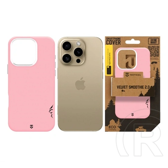 Tactical iPhone 16 Pro magforce velvet smoothie 2.0 szilikon telefonvédő (ütésállóság, matt, magsafe) rózsaszín