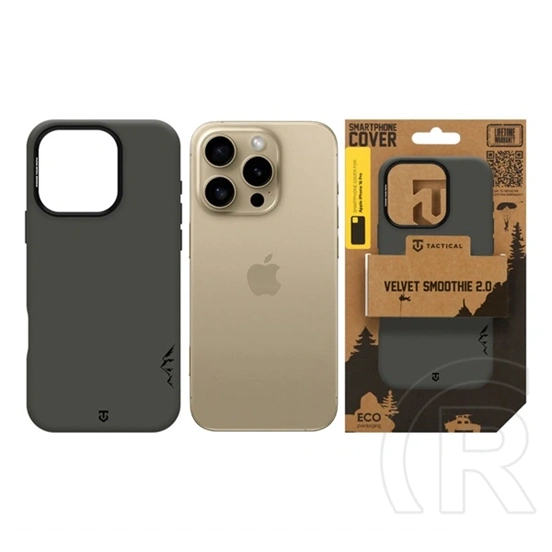 Tactical iPhone 16 Pro magforce velvet smoothie 2.0 szilikon telefonvédő (ütésállóság, matt, magsafe) sötétszürke