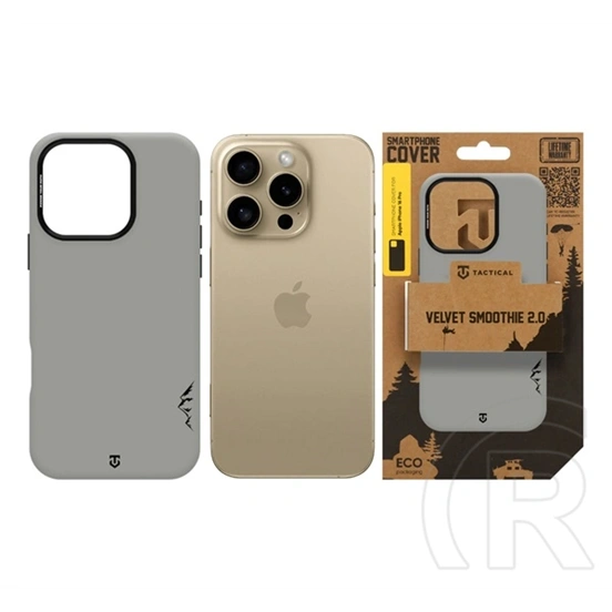 Tactical iPhone 16 Pro magforce velvet smoothie 2.0 szilikon telefonvédő (ütésállóság, matt, magsafe) világosszürke