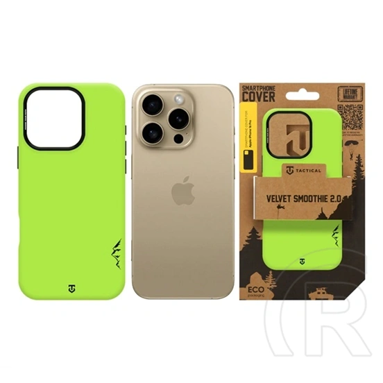 Tactical iPhone 16 Pro magforce velvet smoothie 2.0 szilikon telefonvédő (ütésállóság, matt, magsafe) világoszöld