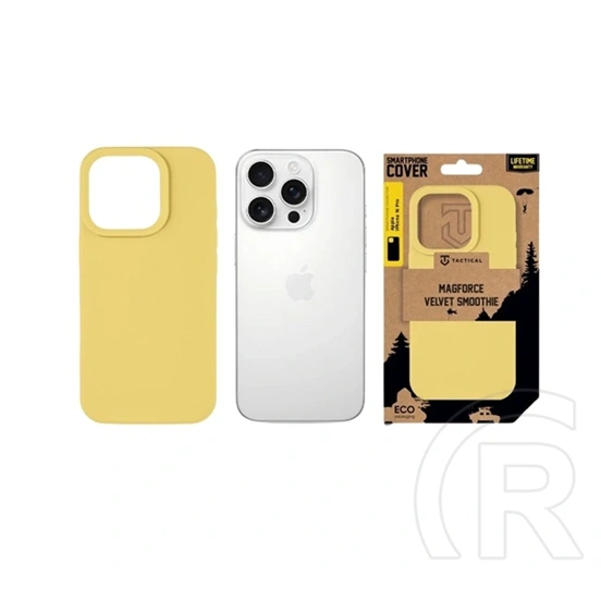 Tactical iPhone 16 Pro magforce velvet smoothie szilikon telefonvédő (ütésállóság, matt, magsafe) citromsárga