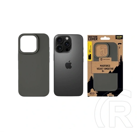 Tactical iPhone 16 Pro magforce velvet smoothie szilikon telefonvédő (ütésállóság, matt, magsafe) sötétszürke