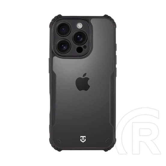 Tactical iPhone 16 Pro quantum stealth szilikon védő (ütésálló, légpárnás sarok, átlátszó hátlap, kameravédő) fekete