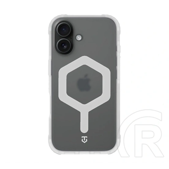 Tactical iPhone 16 magforce hexagon szilikon védő (ütésálló, légpárnás sarok, átlátszó matt hátlap, magsafe) fehér