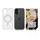 Tactical iPhone 16 magforce hexagon szilikon védő (ütésálló, légpárnás sarok, átlátszó matt hátlap, magsafe) fehér