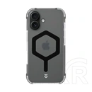 Tactical iPhone 16 magforce hexagon szilikon védő (ütésálló, légpárnás sarok, átlátszó matt hátlap, magsafe) fekete