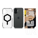 Tactical iPhone 16 magforce hexagon szilikon védő (ütésálló, légpárnás sarok, átlátszó matt hátlap, magsafe) fekete