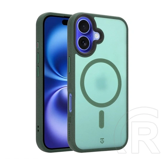 Tactical iPhone 16 magforce hypersand szilikon telefonvédő (ütésállóság, átlátszó hátlap, magsafe) sötétzöld