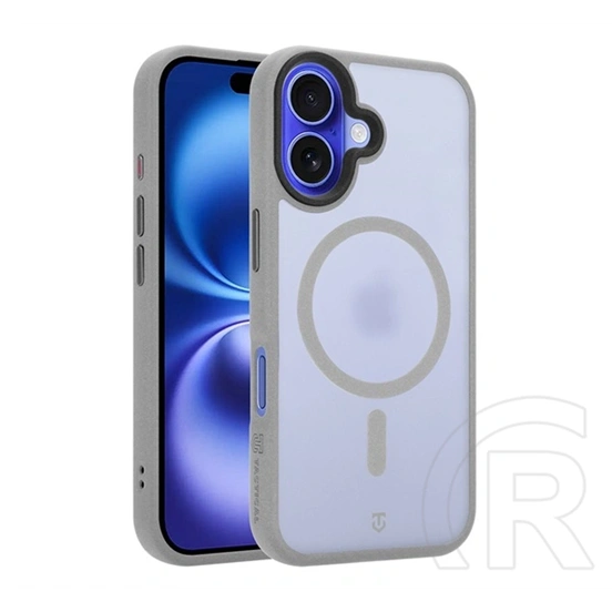 Tactical iPhone 16 magforce hypersand szilikon telefonvédő (ütésállóság, átlátszó hátlap, magsafe) világosszürke