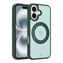 Tactical iPhone 16 magforce hyperstand szilikon telefonvédő (ütésálló, átlátszó hátlap, magsafe, kitámasztó) sötétzöld