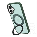 Tactical iPhone 16 magforce hyperstand szilikon telefonvédő (ütésálló, átlátszó hátlap, magsafe, kitámasztó) sötétzöld