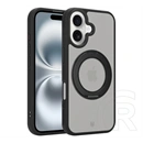 Tactical iPhone 16 magforce hyperstand szilikon telefonvédő (ütésállóság, átlátszó hátlap, magsafe, kitámasztó) fekete