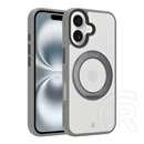 Tactical iPhone 16 magforce hyperstand szilikon védő (ütésálló, átlátszó hátlap, magsafe, kitámasztó) világosszürke