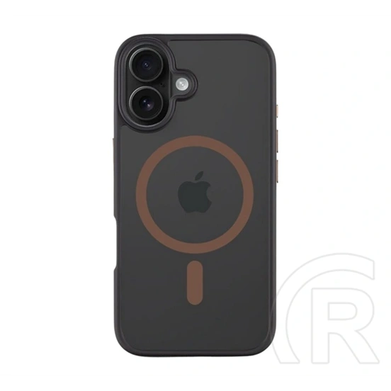 Tactical iPhone 16 magforce hyperstealth 2.0 szilikon védő (ütésálló, átlátszó matt hátlap, magsafe) fekete/sötétbarna