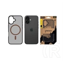 Tactical iPhone 16 magforce hyperstealth 2.0 szilikon védő (ütésálló, átlátszó matt hátlap, magsafe) fekete/sötétbarna