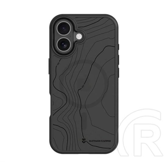 Tactical iPhone 16 magforce hyperstealth sika szilikon telefonvédő (ütésállóság, magsafe, topográfiai minta) fekete