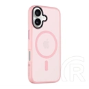 Tactical iPhone 16 magforce hyperstealth szilikon telefonvédő (ütésállóság, átlátszó matt hátlap, magsafe) rózsaszín