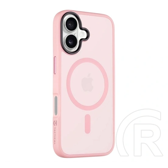 Tactical iPhone 16 magforce hyperstealth szilikon telefonvédő (ütésállóság, átlátszó matt hátlap, magsafe) rózsaszín