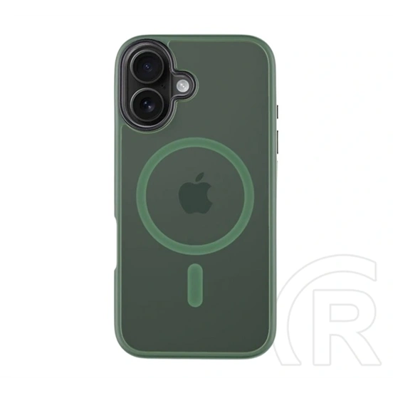 Tactical iPhone 16 magforce hyperstealth szilikon telefonvédő (ütésállóság, átlátszó matt hátlap, magsafe) sötétzöld
