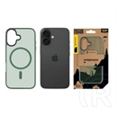 Tactical iPhone 16 magforce hyperstealth szilikon telefonvédő (ütésállóság, átlátszó matt hátlap, magsafe) sötétzöld