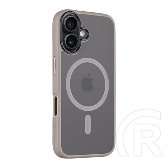 Tactical iPhone 16 magforce hyperstealth szilikon telefonvédő (ütésállóság, átlátszó matt hátlap, magsafe) világosszürke