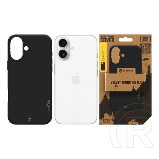 Tactical iPhone 16 magforce velvet smoothie 2.0 szilikon telefonvédő (ütésállóság, matt, magsafe) fekete