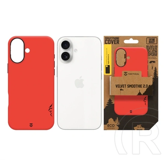 Tactical iPhone 16 magforce velvet smoothie 2.0 szilikon telefonvédő (ütésállóság, matt, magsafe) piros