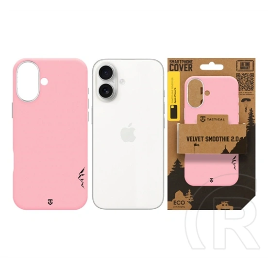 Tactical iPhone 16 magforce velvet smoothie 2.0 szilikon telefonvédő (ütésállóság, matt, magsafe) rózsaszín