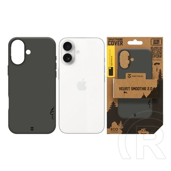 Tactical iPhone 16 magforce velvet smoothie 2.0 szilikon telefonvédő (ütésállóság, matt, magsafe) sötétszürke