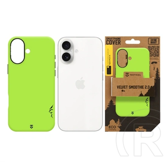 Tactical iPhone 16 magforce velvet smoothie 2.0 szilikon telefonvédő (ütésállóság, matt, magsafe) világoszöld