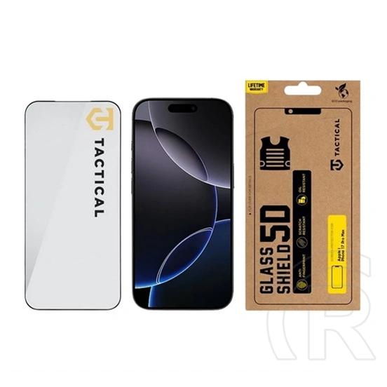 Tactical iPhone 17 Pro Max glass shield 5d képernyővédő üveg (5d, 0.33mm, 9h) fekete