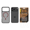 Tactical iPhone 17 Pro Max magforce hyperstealth 2.0 védő (ütésálló, átlátszó matt hátlap, magsafe) fekete/piros