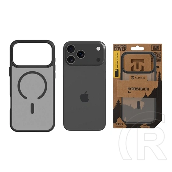 Tactical iPhone 17 Pro Max magforce hyperstealth szilikon telefonvédő (ütésálló, átlátszó matt hátlap, magsafe) fekete