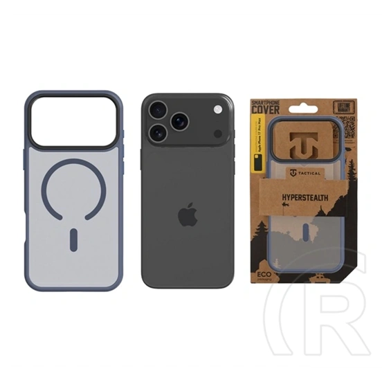 Tactical iPhone 17 Pro Max magforce hyperstealth szilikon telefonvédő (ütésálló, átlátszó matt hátlap, magsafe) sötétkék