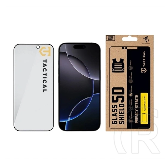 Tactical iPhone 17 Pro glass shield privacy stealth 5d képernyővédő üveg (5d, 0.33mm, 9h, betekintés védelem) fekete