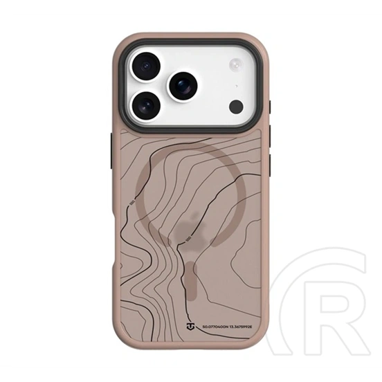 Tactical iPhone 17 Pro magforce hyperstealth sika szilikon telefonvédő (ütésálló, magsafe, topográfiai minta) sötétbarna