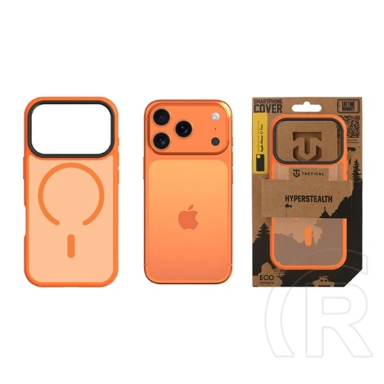 Tactical iPhone 17 Pro magforce hyperstealth szilikon telefonvédő (ütésálló, átlátszó matt hátlap, magsafe) narancssárga