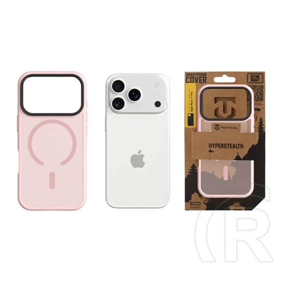 Tactical iPhone 17 Pro magforce hyperstealth szilikon telefonvédő (ütésállóság, átlátszó matt hátlap, magsafe) rózsaszín