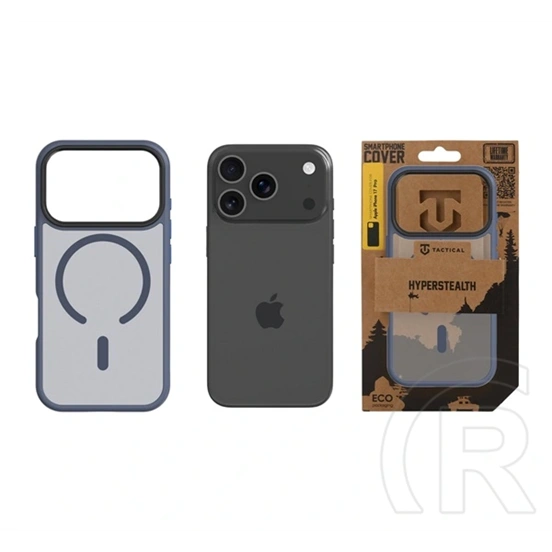 Tactical iPhone 17 Pro magforce hyperstealth szilikon telefonvédő (ütésállóság, átlátszó matt hátlap, magsafe) sötétkék