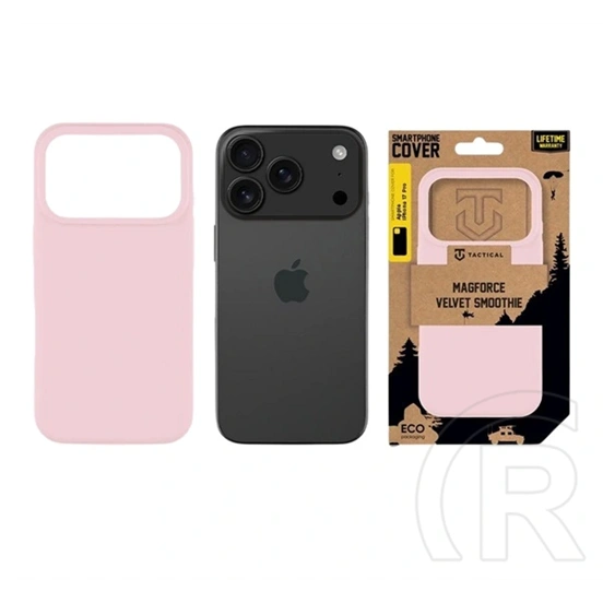 Tactical iPhone 17 Pro magforce velvet smoothie szilikon telefonvédő (ütésálló, plüss belső, matt, magsafe) rózsaszín