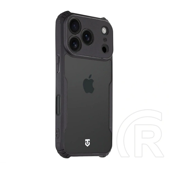 Tactical iPhone 17 Pro quantum stealth szilikon telefonvédő (ütésálló, átlátszó hátlap, kameravédő) fekete