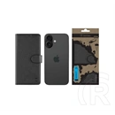 Tactical iPhone 17 field notes tok álló, bőr hatású (flip, asztali tartó, bankkártya tartó, prémium) fekete