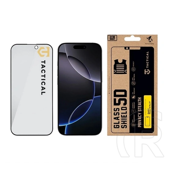 Tactical iPhone 17  glass shield privacy stealth 5d képernyővédő üveg (5d, 0.33mm, 9h, betekintés védelem) fekete