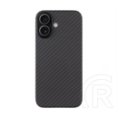 Tactical iPhone 17 magforce aramid szilikon telefonvédő (ultravékony, aramid bevonat, magsafe, karbon minta) fekete