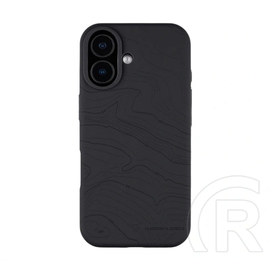 Tactical iPhone 17 magforce beaver szilikon telefonvédő (plüss belső, matt, magsafe, topográfiai minta) fekete